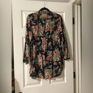 Vintage Carole Little Floral Button Up Top